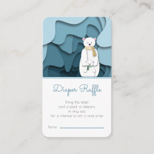 Cute Bear Gender Neutral Baby Shower Diaper Raffle Enclosure Card
