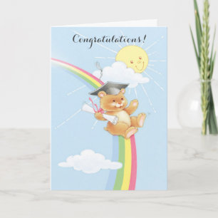 Cute bear graduation animals customisable card