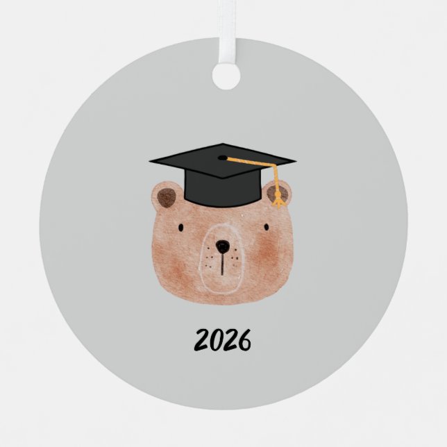 Cute Bear Graduation Ornament 2026 (Front)