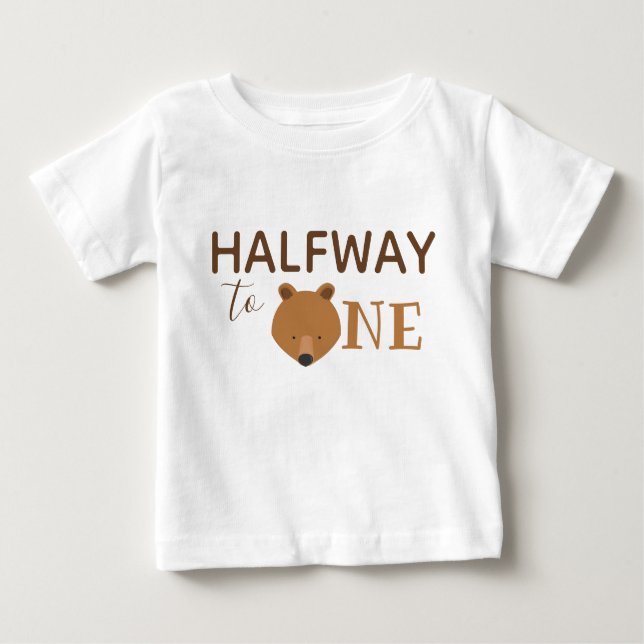 Cute Bear Half Birthday Baby T-Shirt (Front)
