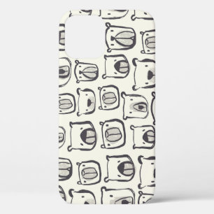 Cute bear, hand-drawn seamless pattern. iPhone 12 case
