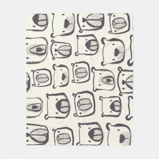 Cute bear, hand-drawn seamless pattern. fleece blanket