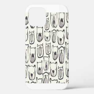 Cute bear, hand-drawn seamless pattern. iPhone 12 case