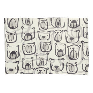 Cute bear, hand-drawn seamless pattern. pillowcase