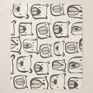 Cute bear, hand-drawn seamless pattern. sherpa blanket