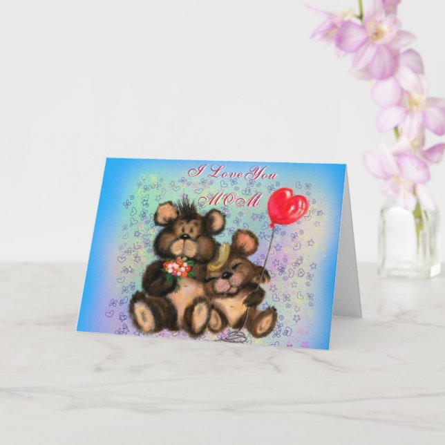 Cute Bear Happy Mother's Day Card (Orchid)