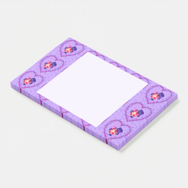 Cute Bear Heart Post-it® Notes (Angled)