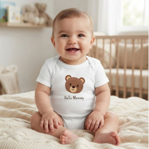 Cute Bear Hello Mummy Baby Bodysuit