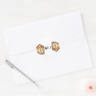 Cute Bear Hi Stickers Minimal Kawaii Stickers