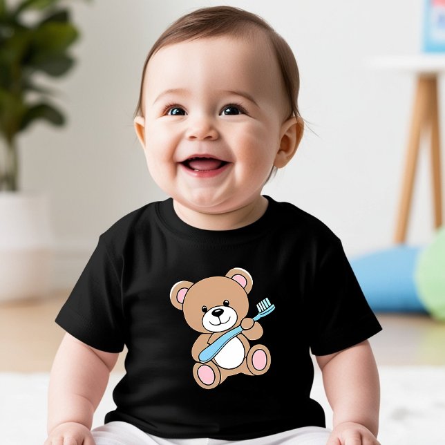 Cute Bear Holding Toothbrush Tee (Creator Uploaded)