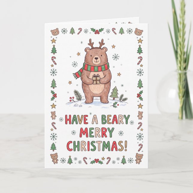Cute Bear Holiday Card (Front)
