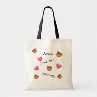 Cute Bear Hugs Personalised Tote Bag