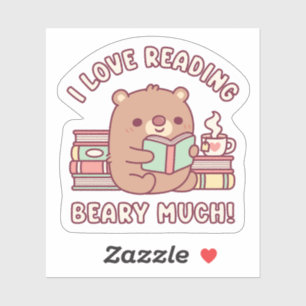 Cute Bear I Love Reading Beary Much Funny