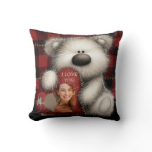 Cute Bear I Love You Custom Monogram Photo