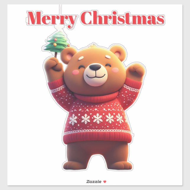 Cute Bear In Christmas Sweater (Sheet)