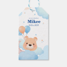 Cute Bear in Clouds Baby Shower Invitation Card