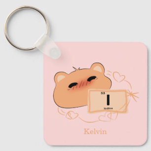 Cute Bear In Love "I" Personalise Couple Keychain