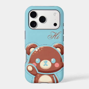 Cute Bear iPhone Case –Blue Teddy Bear Phone Cover