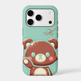 Cute Bear iPhone Case –Mint Green Teddy Bear cover