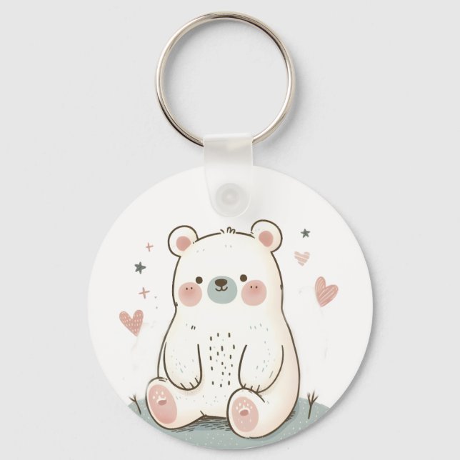 Cute Bear Keychain – Adorable Animal Accessory (Back)