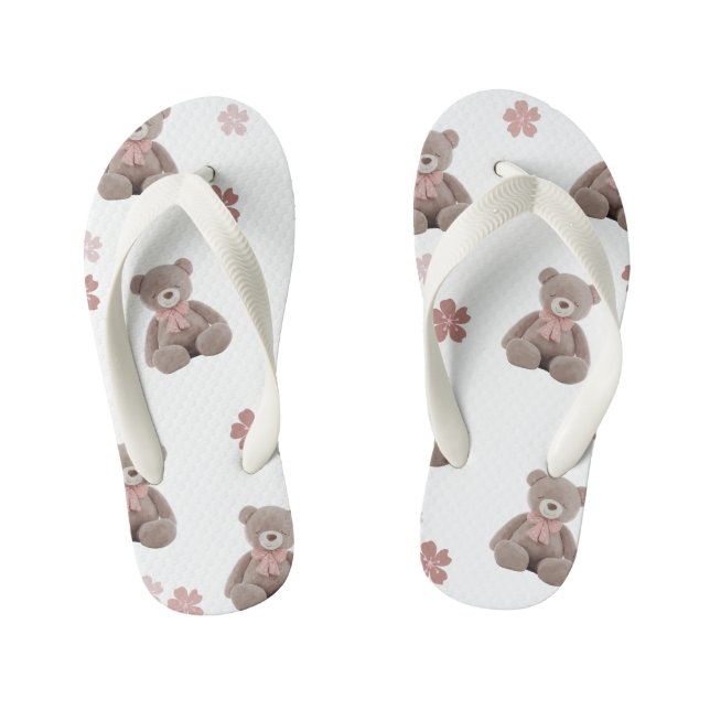 Cute Bear  Kid's Jandals (Footbed)