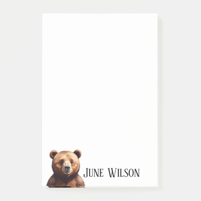 Cute Bear Look Design Style Post-it Notes (Front)