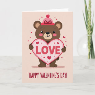 Cute Bear Love Valentine Card