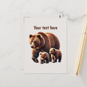 Cute bear lovers customisable  postcard