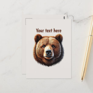 Cute bear lovers customisable  postcard
