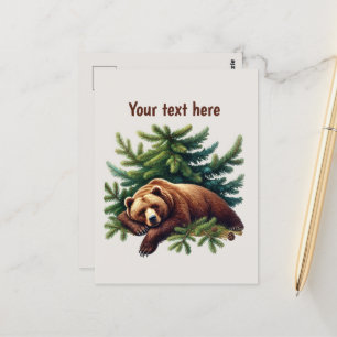 Cute bear lovers customisable postcard