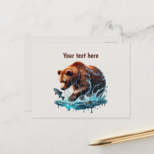 Cute bear lovers customisable  postcard
