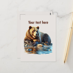 Cute bear lovers customisable  postcard