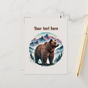 Cute bear lovers customisable  postcard