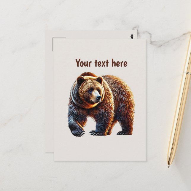 Cute bear lovers customisable postcard (Front/Back In Situ)