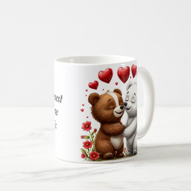 🧸 Cute Bear Magic Love Quote Home Gift ✨ Coffee Mug (Front Right)