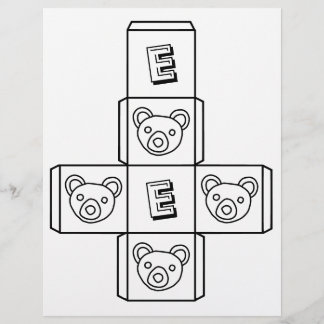 Cute Bear Monogram Pattern Paper Craft Box