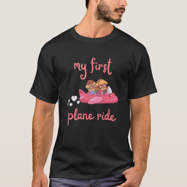 Cute Bear  My First Plane Ride T-Shirt (Front)