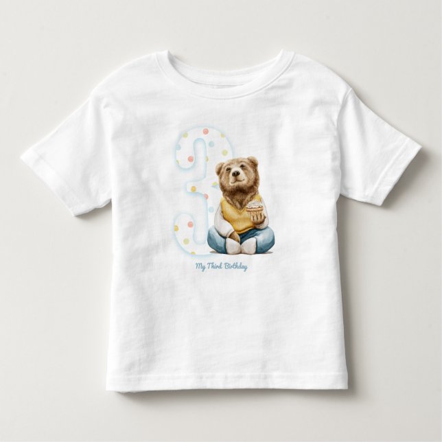 Cute Bear My Third Birthday T-Shirt (Front)