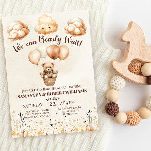 Cute Bear Neutral Baby Shower Invitation