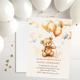 Cute Bear Neutral Invitation