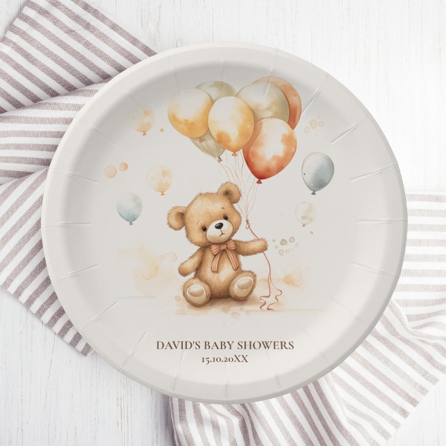 Cute Bear Neutral  Paper Plate (Creator Uploaded)