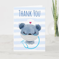 Cute Bear Nurse wearing a Mask Nurse Appreciation