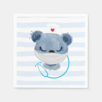 Cute Bear Nurse Wearing a Medical Mask
