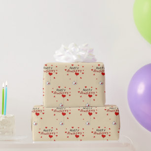 Cute Bear on Dutch White Gift Wrapping Paper