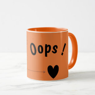 Cute Bear “Oops!” Orange Mug – Kawaii Bear Coffee