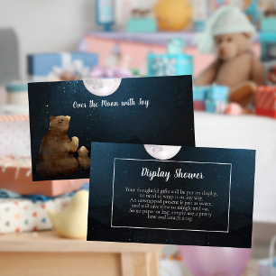 Cute Bear Over The Moon Display Shower Enclosure Card
