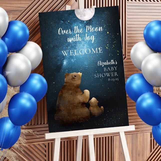 Cute Bear Over The Moon Welcome Poster (Creator Uploaded)