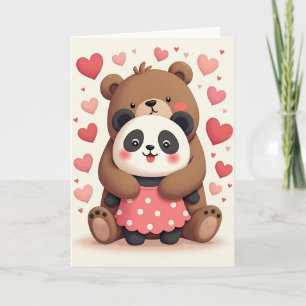 Cute Bear Panda Love Hug Card