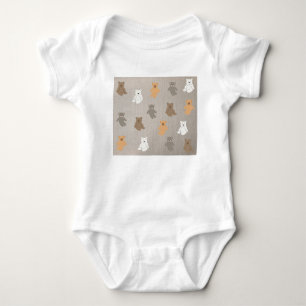 Cute Bear Pattern Baby Bodysuit