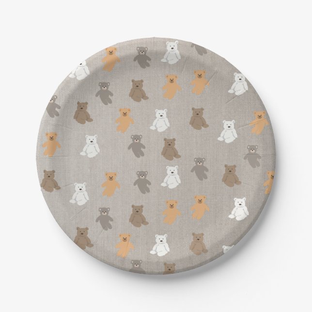 Cute Bear Pattern  Paper Plate (Front)
